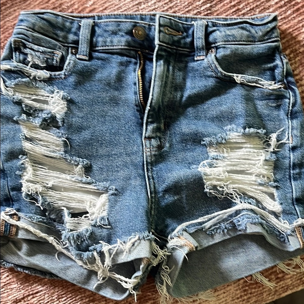 American eagle Distressed Denim Blue Shorts